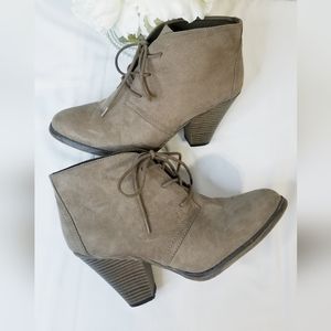 MIA Sage Faux Suede Lace Up Booties